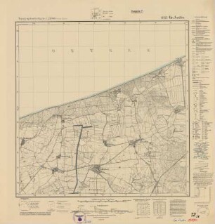 1955 Gr. Justin, Topographische Karte 1:25000 (4cm - Karte)
