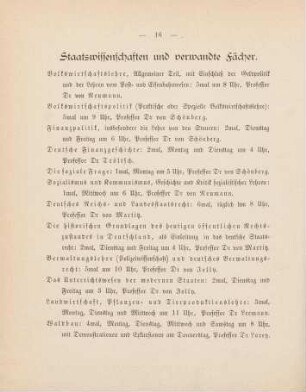 16-17, Staatswissenschaften und verwandte Fächer