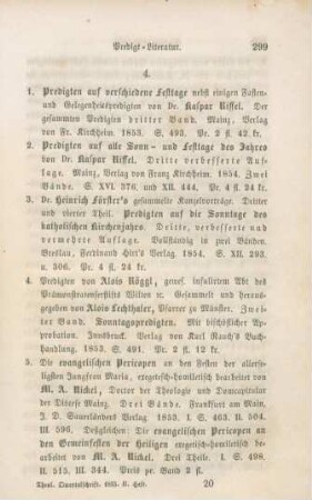 299-315 [Rezension] Riffel, Caspar, Predigten auf verschiedene Festtage, nebst einigen Fasten- und Gelegenheitsreden
