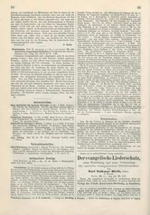 95 [Rezension] Schattenmann, Paul Fr., Die altkirchlichen epistolischen Perikopen
