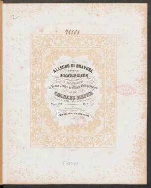Allegro Di Bravura : Pour Le Pianoforte ; Oeuv. 102.