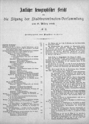 No. 11, 17. März 1892