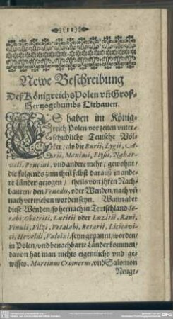 [Kurtze Beschreibung deß Königreichs Polen, [e.t.]c. ins gemein]