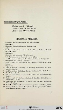 Modernes Mobiliar (Nr. 1-94)
