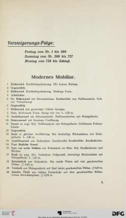 Modernes Mobiliar (Nr. 1-94)