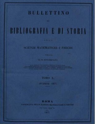 Tomo X. Dicembre 1877.
