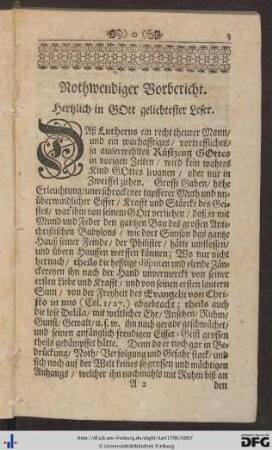 Nothwendiger Vorbericht.