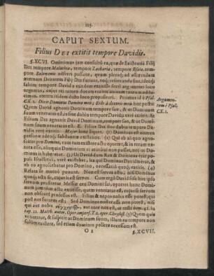 Caput Sextum. Filius Dei extitit tempore Davidis