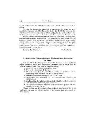 Aus dem Pädagogischen Universitäts-Seminar zu Jena