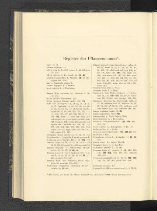 Register der Pflanzennamen