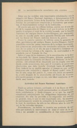 Actividad del Banco Nacional Austriaco
