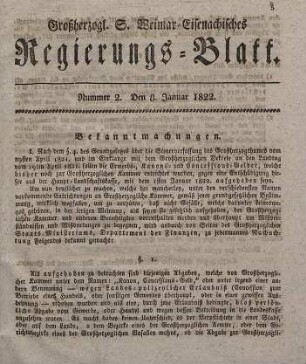 Nr. 2 : 8. Januar 1822