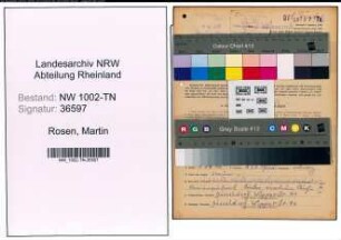 Entnazifizierung Martin Rosen , geb. 11.11.1909 (Spediteur)