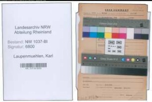 Entnazifizierung Karl Laupenmuehlen , geb. 24.05.1891 (Ingenieur)