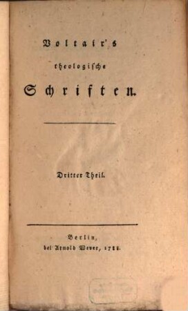 Voltair's theologische Schriften, 3