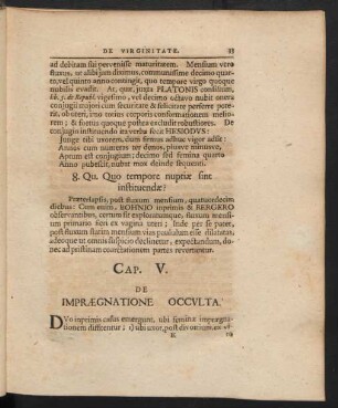 Cap. V. de Impraegnatione Occulta