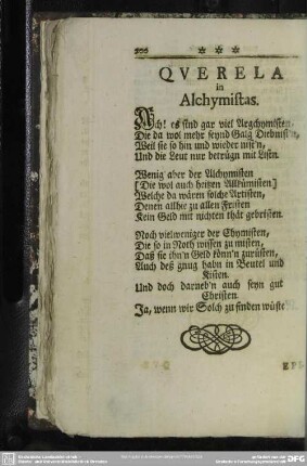 Querela in Alchymistas