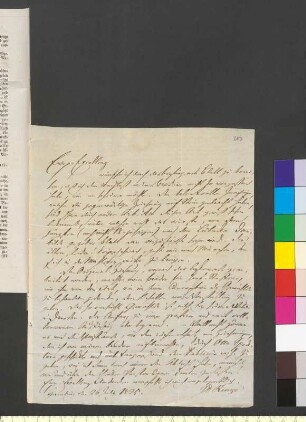Brief von Runge, Johann Daniel an Goethe, Johann Wolfgang von