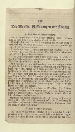 III. Der Mensch. Gesinnungen und Thaten