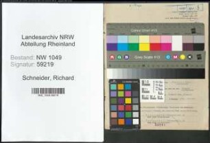 Entnazifizierung Richard Schneider , geb. 13.06.1887 (Hutmacher)