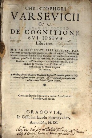 De Cognitione sui ipsius libri tres