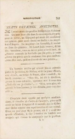 35. Traits Detachés. Anecdotes