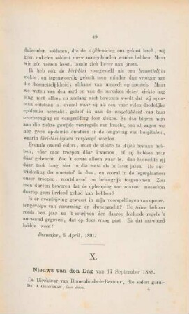X. Nieuws van den dag van 17 September 1888