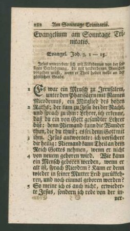 Evangelium am Sonntage Trinitatis