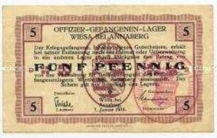 Offiziersgefangenenlager Wiesa bei Annaberg, 5 Pfennig