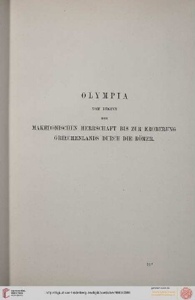 Olympia vom Beginn der Makedonischen Herrschaft bis zur Eroberung Griechenlands durch die Römer