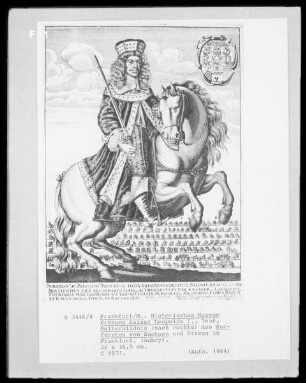 Krönung von Kaiser Leopold I.: der Kurfürst von Sachsen zu Pferd