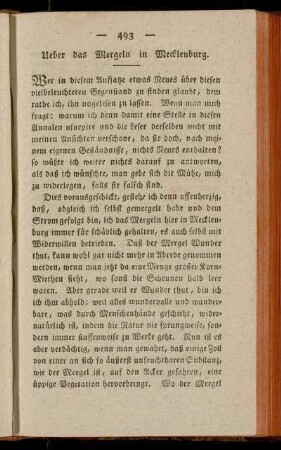 Ueber das Mergeln in Mecklenburg