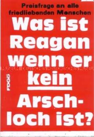Polemischer Aufkleber gegen US-Präsident Reagan