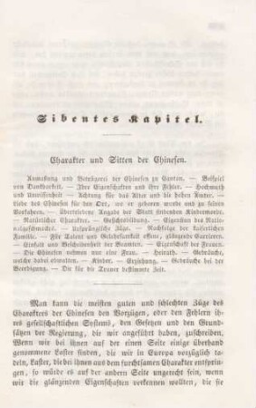 Siebentes Kapitel. Charakter und Sitten der Chinesen