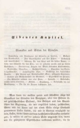 Siebentes Kapitel. Charakter und Sitten der Chinesen