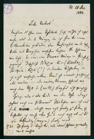 Brief vom 21. (?) Dezember 1884
