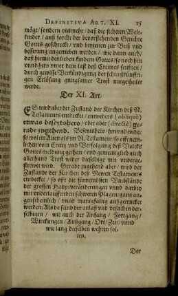 Der XI. Art. - Der XX. Artickel.