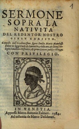 Sermone sopra la natività del redentore nostro Giesu Christo