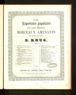 No. 10: Le petit Répertoire populaire pour jeunes pianistes : morceaux amusants, très faciles sans ; op. 78