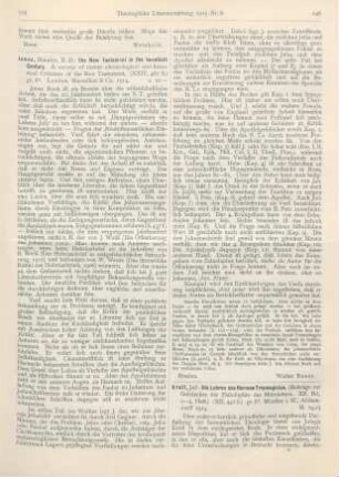 125-126 [Rezension] Jones, Maurice, The New Testament in the twentieth Century