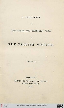 Band 2: A catalogue of the Greek and Etruscan Vases in the British Museum