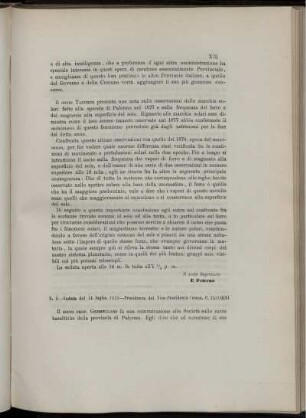 N. 5 - Seduta del 14 luglio 1878 - Presidenza del Vice-Presidente Comm. P. Tacchini.