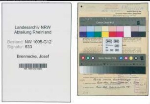 Entnazifizierung Josef Brennecke , geb. 19.09.1906 (Lagerverwalter)