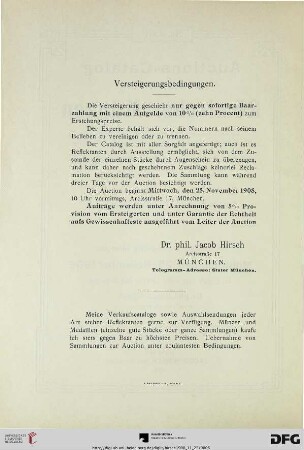 Versteigerungsbedingungen/Conditions of Sale/Conditions de vente