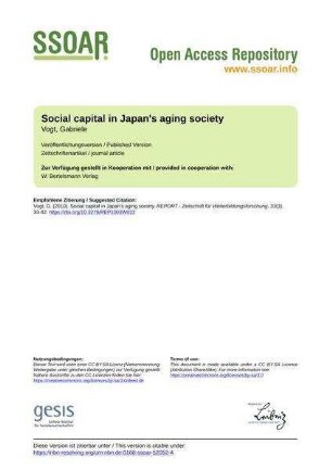 Social capital in Japan's aging society
