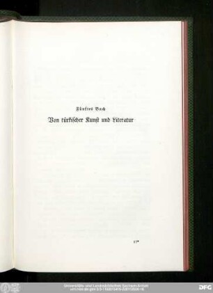 Fünftes Buch Von türkischer Kunst und Literatur