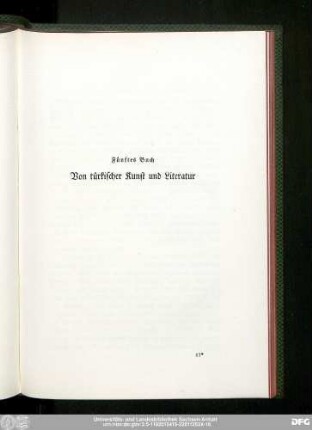 Fünftes Buch Von türkischer Kunst und Literatur