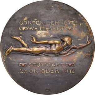 Medaille von Ludwig Habich auf den Gordon-Bennett-Cup in Stuttgart