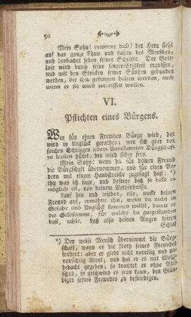 VI. Pflichten eines Bürgens.