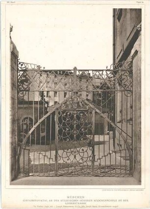 Fischer, Theodor; München, Luisenstr.; Höhere Töchter Schule - Einfahrtsportal